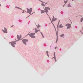 Floral Cherry Blossom Pink Glitter Tissuepapier (Detail)