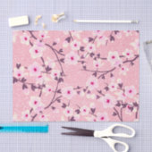 Floral Cherry Blossom Pink Glitter Tissuepapier (Craft)