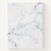 Floral Cherry Blossom Pink Gray Marmer Name Notitieboek (Achterkant)