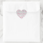 Floral Cherry Blossom Pink Grey Baby shower Heart Hart Sticker (Tas)