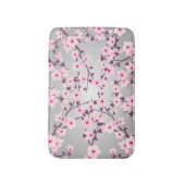 Floral Cherry Blossom Pink Grey Badmat (Voorkant Verticaal)