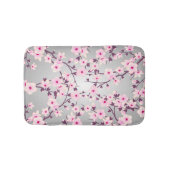 Floral Cherry Blossom Pink Grey Badmat (Voorkant)