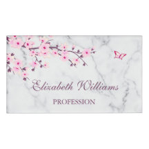 Floral Cherry Blossom Pink Grey Marble