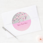 Floral Cherry Blossom Pink Grey Sticker (Envelop)