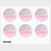 Floral Cherry Blossom Pink Grey Sticker (Vel)