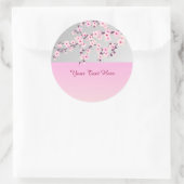 Floral Cherry Blossom Pink Grey Sticker (Tas)