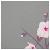 Floral Cherry Blossom Pink Grey Stof (Swatch)