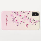 Floral Cherry Blossom Pink Monogram Case-Mate iPhone Case (Achterkant (horizontaal))