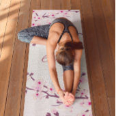 Floral Cherry Blossom Pink Monogram Yogamat