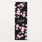 Floral Cherry Blossom Pink Monogram Yogamat (Voorkant)