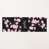 Floral Cherry Blossom Pink Monogram Yogamat (Voorkant (horizontaal))