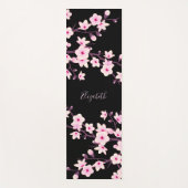 Floral Cherry Blossom Pink Monogram Yogamat (Voorkant)
