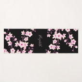 Floral Cherry Blossom Pink Monogram Yogamat (Voorkant (horizontaal))