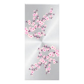 Floral Cherry Blossom Pink Silver Service Prijzen Reclamekaart (Achterkant)