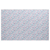 Floral Cherry Blossom Pink Sky Blue Fabric Stof (Fat Quarter)