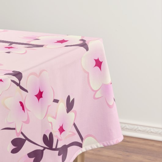 Floral Cherry Blossom Pink Table Cloth Tafelkleed (Voorbeeld)