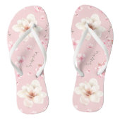 Floral Cherry Blossom Pink Teenslippers (Voetbed)