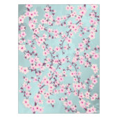 Floral Cherry Blossom Pink Turquoise Tafelkleed (Voorkant)