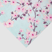 Floral Cherry Blossom Pink Turquoise Tissuepapier (Detail)