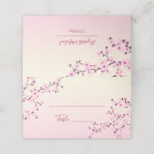 Floral Cherry Blossom Pink Wedding Plaatskaartje (Buitenkant ongevouwen)