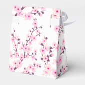 Floral Cherry Blossom Pink White | Aangepaste verj Bedankdoosjes (Achterkant)