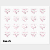 Floral Cherry Blossom Pink White - Bedankt Hart Sticker (Vel)