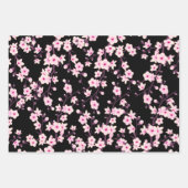 Floral Cherry Blossom Pink White Black Grey Inpakpapier Vel (Voorkant 2)
