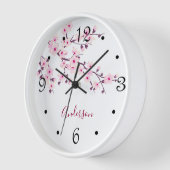 Floral Cherry Blossom Pink White Familienaam (Hoek)