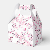 Floral Cherry Blossom Pink White Favor Box Bedankdoosjes (Achterkant)