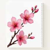 Floral Cherry Blossom Pink White Jouw naam Notitieboek (Achterkant)