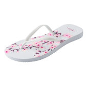 Floral Cherry Blossom Pink White Monogram Teenslippers (Schuin)