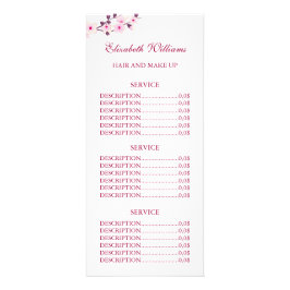 Floral Cherry Blossom Pink White Service Prijzen Reclamekaart