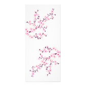 Floral Cherry Blossom Pink White Service Prijzen Reclamekaart (Achterkant)