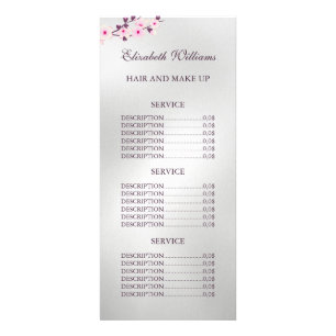 Floral Cherry Blossom Pink White Service Prijzen  Reclamekaart