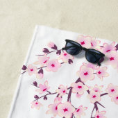 Floral Cherry Blossom Pink White Strandlaken (In situ)