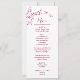 Floral Cherry Blossom Pink White Wedding    Kaart
