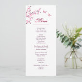 Floral Cherry Blossom Pink White Wedding Kaart (Staand voorkant)