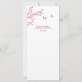 Floral Cherry Blossom Pink White Wedding Kaart (Achterkant)