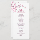 Floral Cherry Blossom Pink White Wedding Kaart (Voorkant / Achterkant)