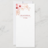 Floral Cherry Blossom Pink White Wedding Kaart (Achterkant)