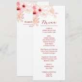 Floral Cherry Blossom Pink White Wedding Kaart (Voorkant / Achterkant)