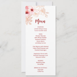 Floral Cherry Blossom Pink White Wedding Kaart
