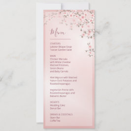 Floral Cherry Blossom Pink White Wedding Kaart