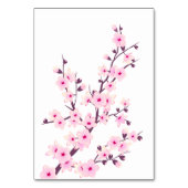Floral Cherry Blossom Pink White Wedding Kaart (Achterkant)