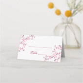 Floral Cherry Blossom Pink White Wedding Plaatskaartje (Voorkant)