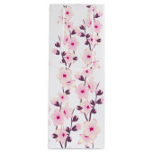 Floral Cherry Blossom Pink White Wijn Cadeautas (Voorkant)