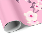 Floral Cherry Blossom Pink Wrapping Paper Cadeaupapier (Rol Hoek)