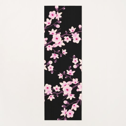 Floral Cherry Blossom Pink Yoga Mat (Voorkant)