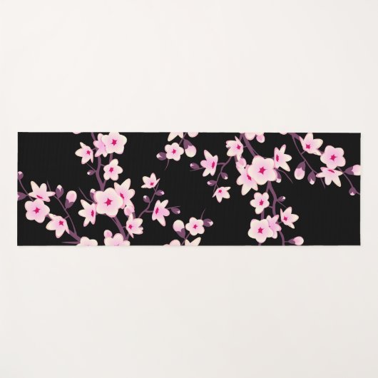 Floral Cherry Blossom Pink Yoga Mat (Voorkant (horizontaal))