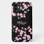 Floral Cherry Blossom Roze Monogram Case-Mate iPhone Case (Achterkant)